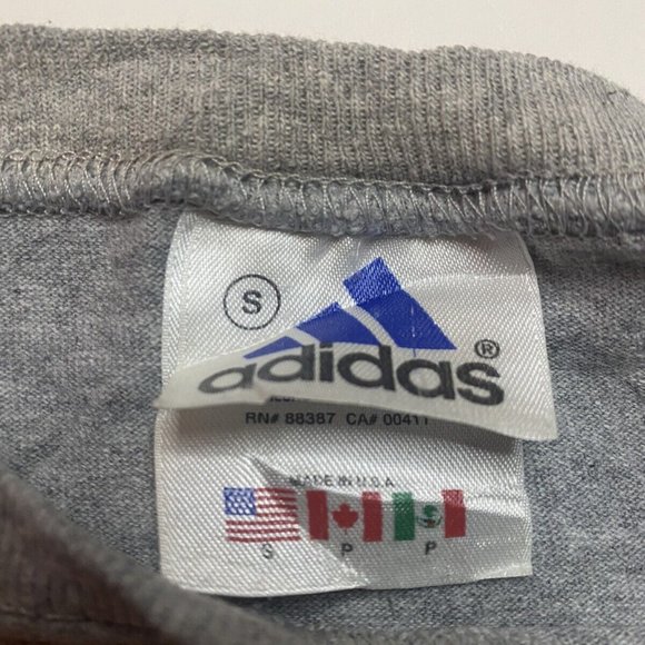 Adidas Shirt Adult Small Gray Logo Short Sleeve Men's - Picture 5 of 6
